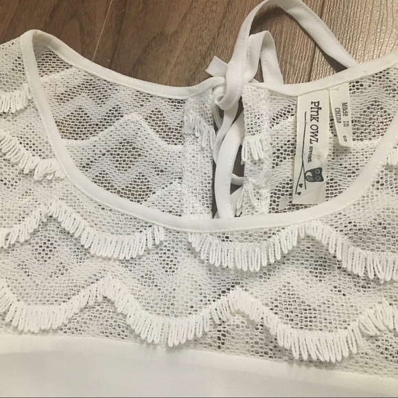 Pink Owl Lined Shift Dress Scallop Lace size S - Picture 2 of 6